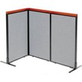 Global Equipment Interion    Deluxe Freestanding 3-Panel Corner Room Divider, 24-1/4"W x 43-1/2"H Panels, Gray 695087GY